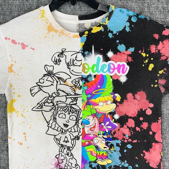 Nickelodeon Shirt Mens Medium Custom Made Rugrats Rocko Stimpy Bi-Polar Splat - Picture 4 of 10